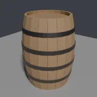 Recorded render of Barrel from bulged staves, hoops and heads