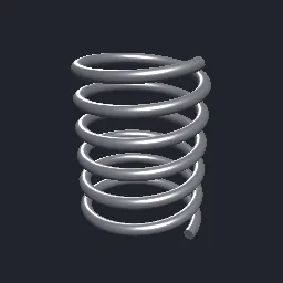 Recorded render of Coil spring along a helix