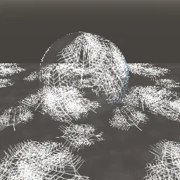 Recorded render of Frost ferns growing on window glass