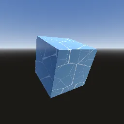 Recorded render of Ice with surface and inner Voronoi cracks