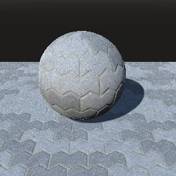 Recorded render of Interlocking concrete pavers: zigzag, dogbone, wavy