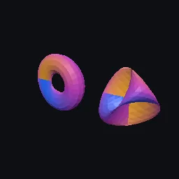 Recorded render of Klein bottle and Veronese surface embedded in 4D