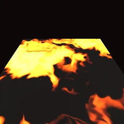 Recorded render of Flowing lava from domain-warped noise