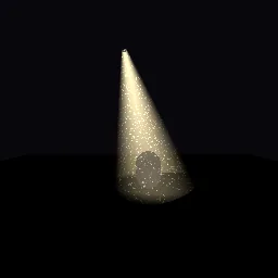 Recorded render of Fake volumetric light cone with dust