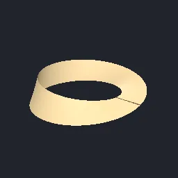 Recorded render of Moebius strip and twisted bands