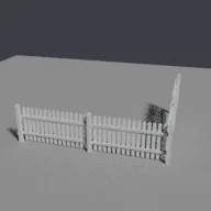 Recorded render of Picket fence along a path