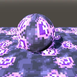Recorded render of Pixel-art crystal cave wall with glowing gems