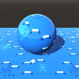 Recorded render of Pixel-art water surface with wave glyphs and caustics