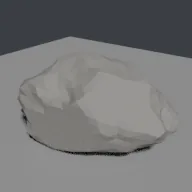 Recorded render of Displaced icosphere rock with fractured facets