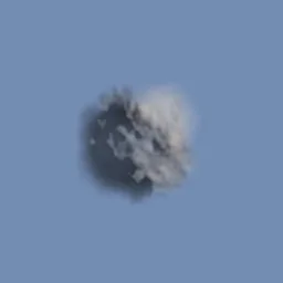 Recorded render of Lit smoke puff on a camera-facing card